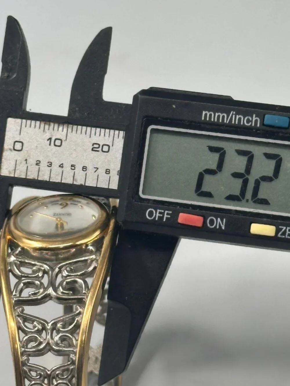 Avon Butterfly Watch Women Silver Gold Two Tone Mother of Pearl Dial Works